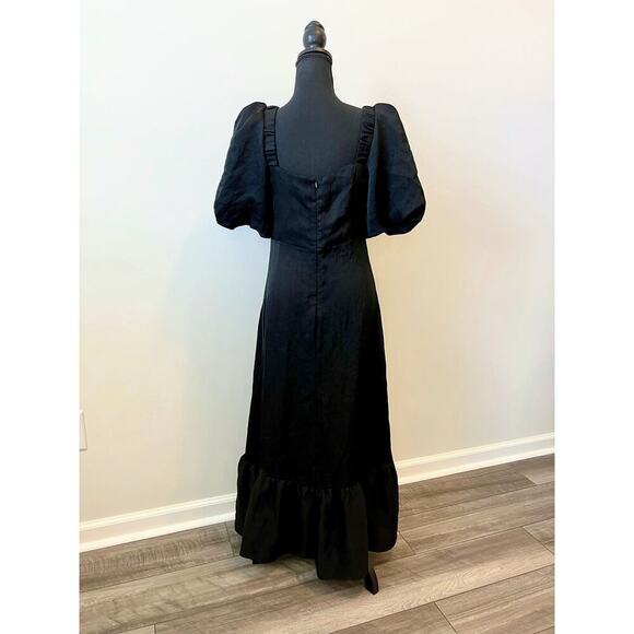 Sandro Paris Falbala Rhinestone Embellished Cutout Midi Dress Sz 42 Short Sleeve - Picture 4 of 5